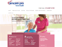 Tablet Screenshot of amcarepro.com
